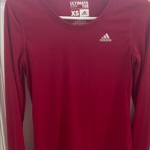 Adidas Maroon Long Sleeve Shirt